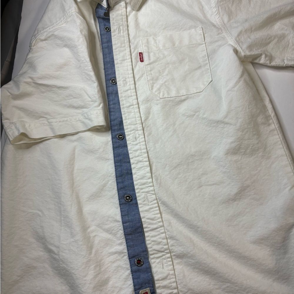 Levi's button-down Blue and White shirt Sz M-10/12yrs